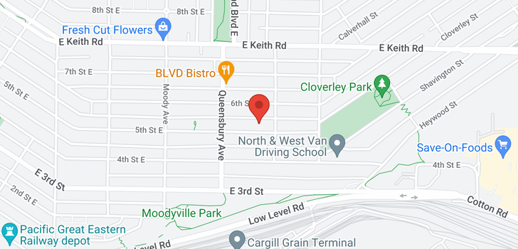 map of 742 E 5TH STREET